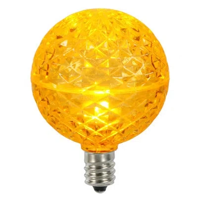 Vickerman 5 Watt, G50 Led, Dimmable Light Bulb, E12/candelabra Base In Yellow