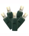 Vickerman 50 Warm White Wide Angle Led Light On Green Wire, 25' Christmas Light Strand In White