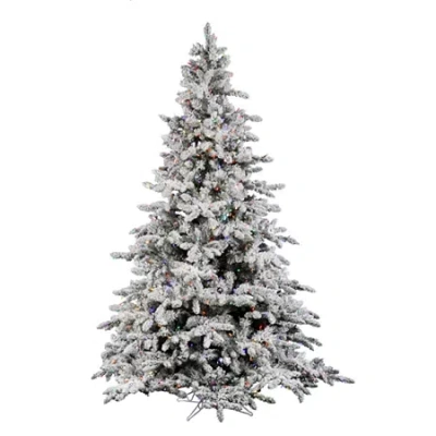 Vickerman 6 1/2 Foot Flocked Christmas Tree In White