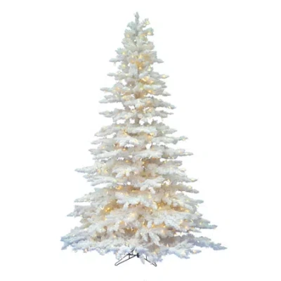 Vickerman 6 1/2 Foot Pre-lit Flocked Christmas Tree In White