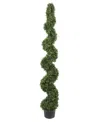 Vickerman 6' Artificial Potted Green Boxwood Spiral Tree In No Color