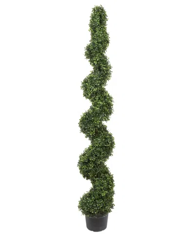 Vickerman 6' Artificial Potted Green Boxwood Spiral Tree In No Color