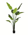 Vickerman 6' Artificial Potted Travellers Palm Tree In Green