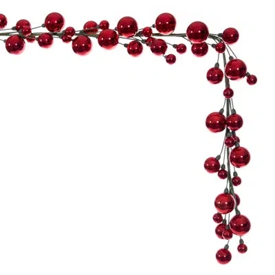 Vickerman 6' Gold Ball Branch Garland. In Silver