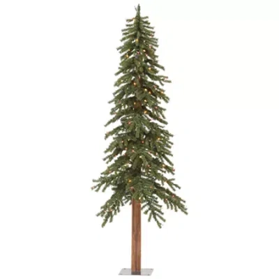 Vickerman 6' Natural Alpine Artificial Christmas Tree With Multi-colored Lights In Green