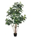 Vickerman 6' Potted Artificial Green Rubber Tree In No Color