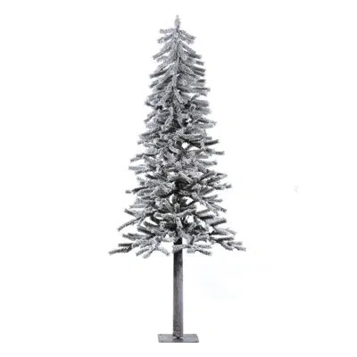 Vickerman 6'' X 34" Flocked Alpine Artificial Christmas Tree, Unlit