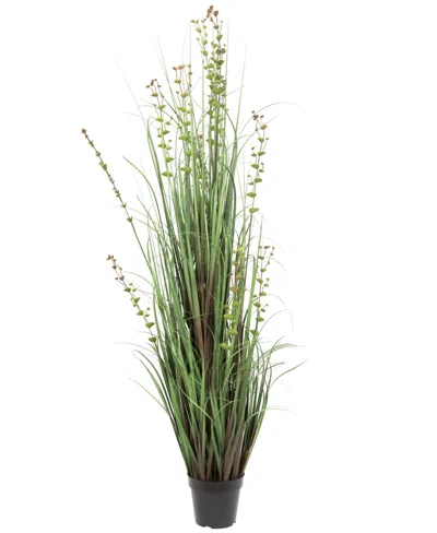 Vickerman 60" Artificial Potted Green Grass And Eucalyptus In No Color