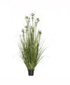Vickerman 60" Pvc Artificial Potted Green Grass X 289 With Pomp Balls In No Color