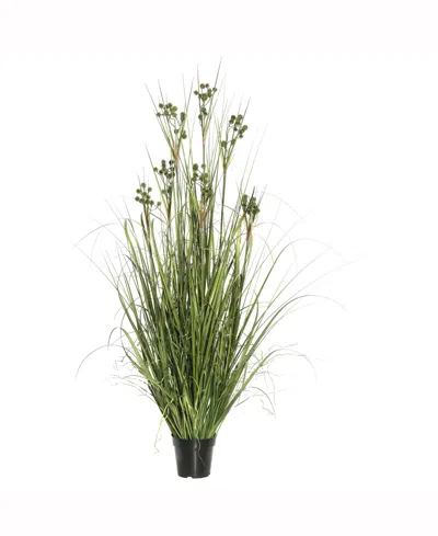 Vickerman 60" Pvc Artificial Potted Green Grass X 289 With Pomp Balls In No Color