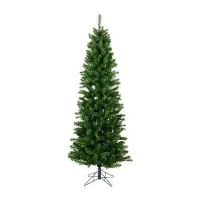 Vickerman 6.5' Prelit Slim Artificial Christmas Tree In Green