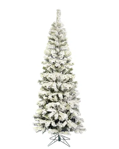 Vickerman 6.5ft Flocked Pacific Pencil Artificial Christmas Tree In Green