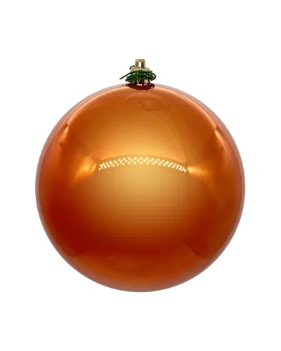 Vickerman 6in Burnish Orange Pearl Uv Drilled Ball Ornament, Set Of 4