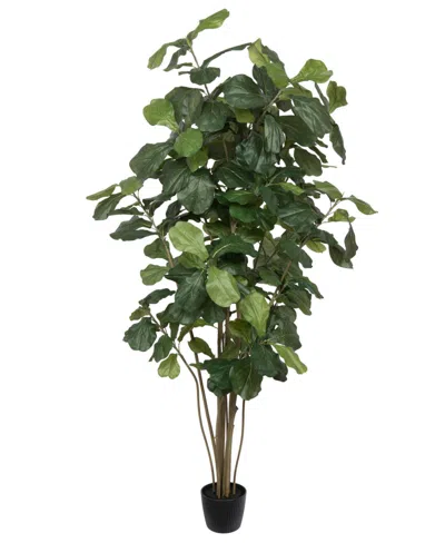 Vickerman 7' Artificial Green Potted Fiddle Tree In No Color