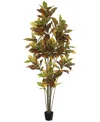 Vickerman 7' Potted Artificial Croton Tree In No Color
