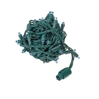 Vickerman 70 Teal Wide Angle Single Mold End-connecting Coaxial Non-rectified Led Light Set With 22 Gauge Wire In Green,teal