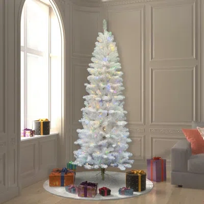 Vickerman 7.5' Pre-lit Salem Pine Pencil Artificial Christmas Tree - Multi Led Lights