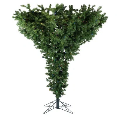 Vickerman 7.5'' Upside Down Artificial Christmas Tree, Dura-lit Multi-colored Led Lights