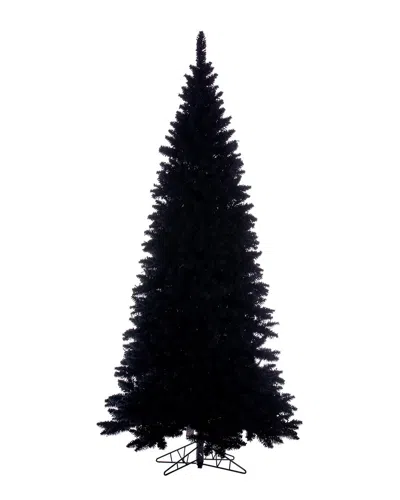 Vickerman 7.5ft Flocked Black Fir Slim Artificial Unlit Christmas Tree