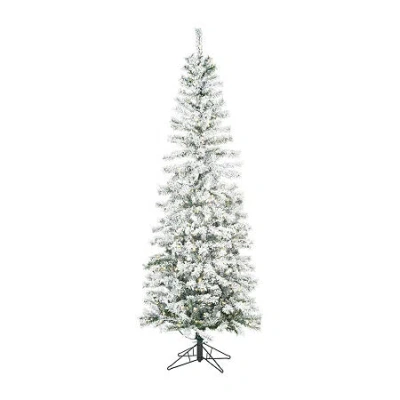 Vickerman 8 1/2 Foot Pre-lit Flocked Christmas Tree In White