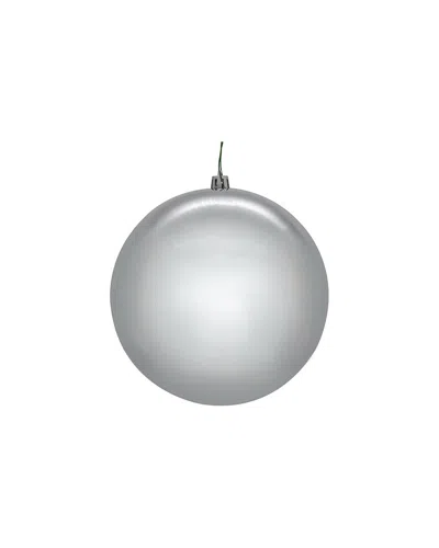 Vickerman 8in Silver Shiny Seamless Ball Uv Drilled In Gray