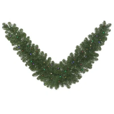 Vickerman 9' Pre-lit Garland With 150 And Multi-colored Lights In Green