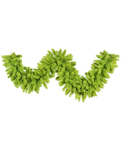 Vickerman 9ft Flocked Lime Artificial Christmas Garland In Green