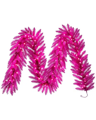 Vickerman 9ft Pink Pre-lit Garland With 100 Pink Mini Lights
