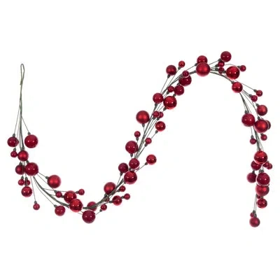 Vickerman Ball Branch Garland. In Red