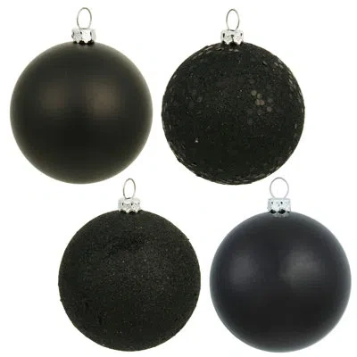 Vickerman Ball Ornament In Black Shiny,matte,glitter,sequin