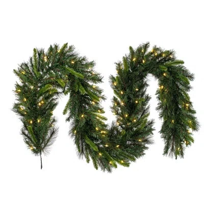 Vickerman Bangor Mixed Pine Artificial Christmas, Warm White Led Mini Lights. In Green
