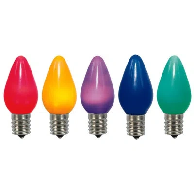 Vickerman C7 Ceramic Led Multi Twinkle Bulb  Nickel Base,  130v .96 Watts , Blue, Red, Green, Purple, Yellow,  In Blue;green;purple;red;yellow