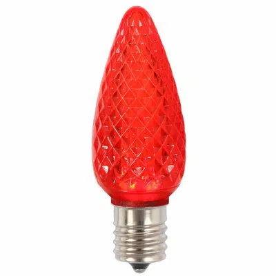 Vickerman C9 Led Red Faceted Twinkle  Replacement Bulb, Package Of 25