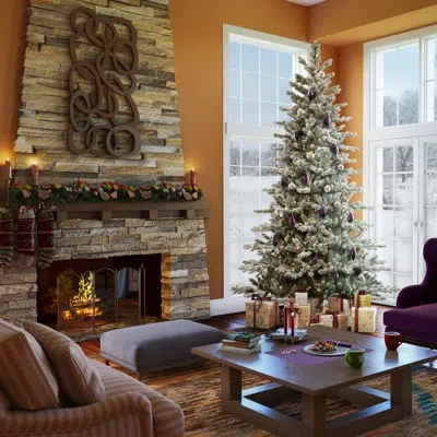 Vickerman Frosted Eastern Fraser Fir Artificial Christmas Tree, Unlit