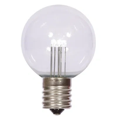 Vickerman Glass Light Bulb In White
