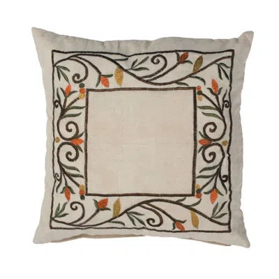 Vickerman Harvest Border Throw Pillow In Tan