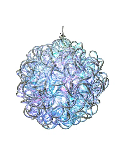 Vickerman Indoor/outdoor 10in Spiral Led Rgb Silver Aluminum Ball 80 Lights In Blue