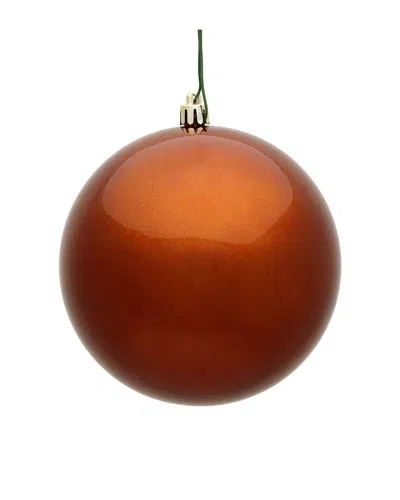 Vickerman Indoor/outdoor 12in Copper Candy Ball Ornament In Brown