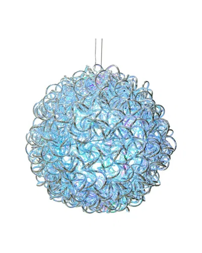 Vickerman Indoor/outdoor 14in Spiral Led Rgb Silver Aluminum Ball 120 Lights In Blue