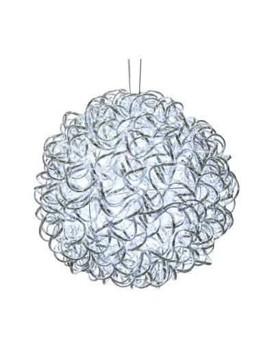 Vickerman Indoor/outdoor 14in Spiral Led White Silver Aluminum Ball 120 Lights In Blue