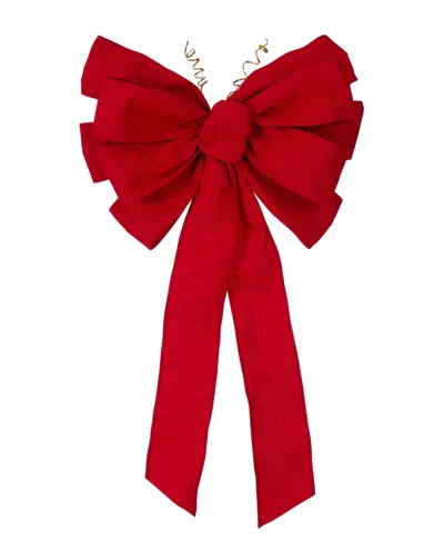 Vickerman Indoor/outdoor Red Canvas 11-loop Hand Tied Bow