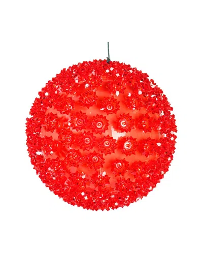 Vickerman Indoor/outdoor Starlight Sphere Christmas Ornament With Led Lights In Red