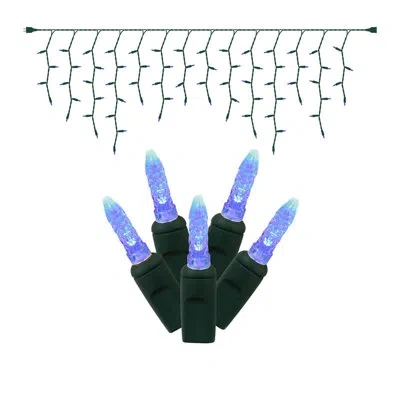 Vickerman M5 Icicle Christmas Light Set In Blue,white