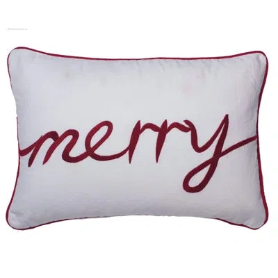 Vickerman Merry Rectangular Pillow Cover & Insert In White