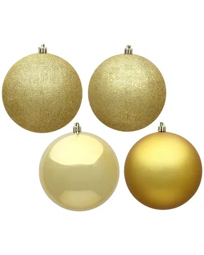 Vickerman Set Of 4 Gold Assorted Ornaments