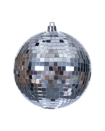 Vickerman Set Of 4 Mini 4in Mirror Ball Ornaments In Silver