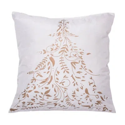Vickerman Stamped Throw Pillow In White