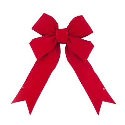 Vickerman Velvet Outdoor Structural Bow In Red