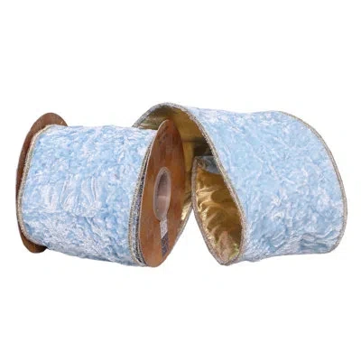Vickerman Wired Edge Christmas Ribbon In Light Blue
