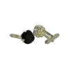 Vickisarge Men's Black / Silver The Black Stud Cufflink In Platinum